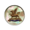 Monmouthshire Regiment Mother of Pearl and Silver Rim Sweetheart Brooch