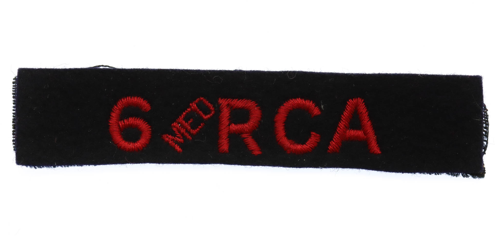 6th Medium Regiment Royal Canadian Artillery (6 MED RCA) Cloth Shoulder Title