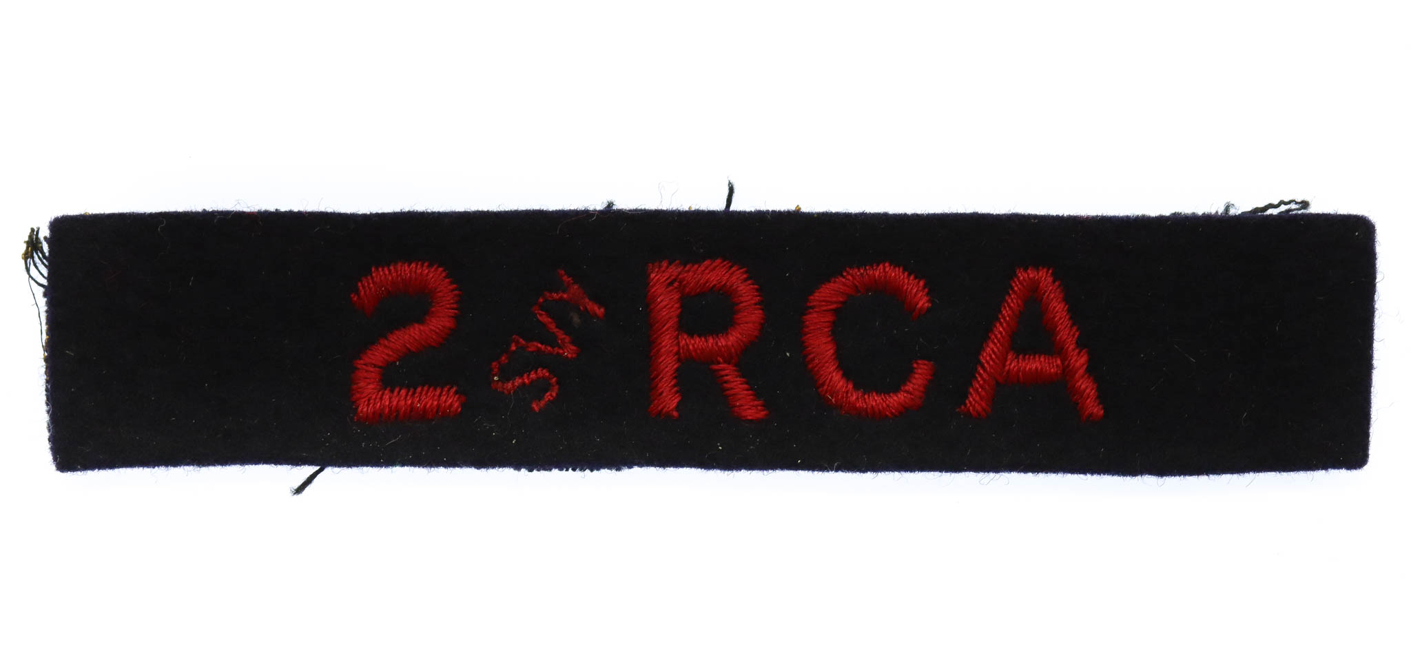 2nd Survey Regiment Royal Canadian Artillery (2 SVY RCA) Cloth Shoulder Title