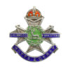Notts & Derby Regiment Sterling Silver & Enamel Sweetheart Brooch - King's Crown