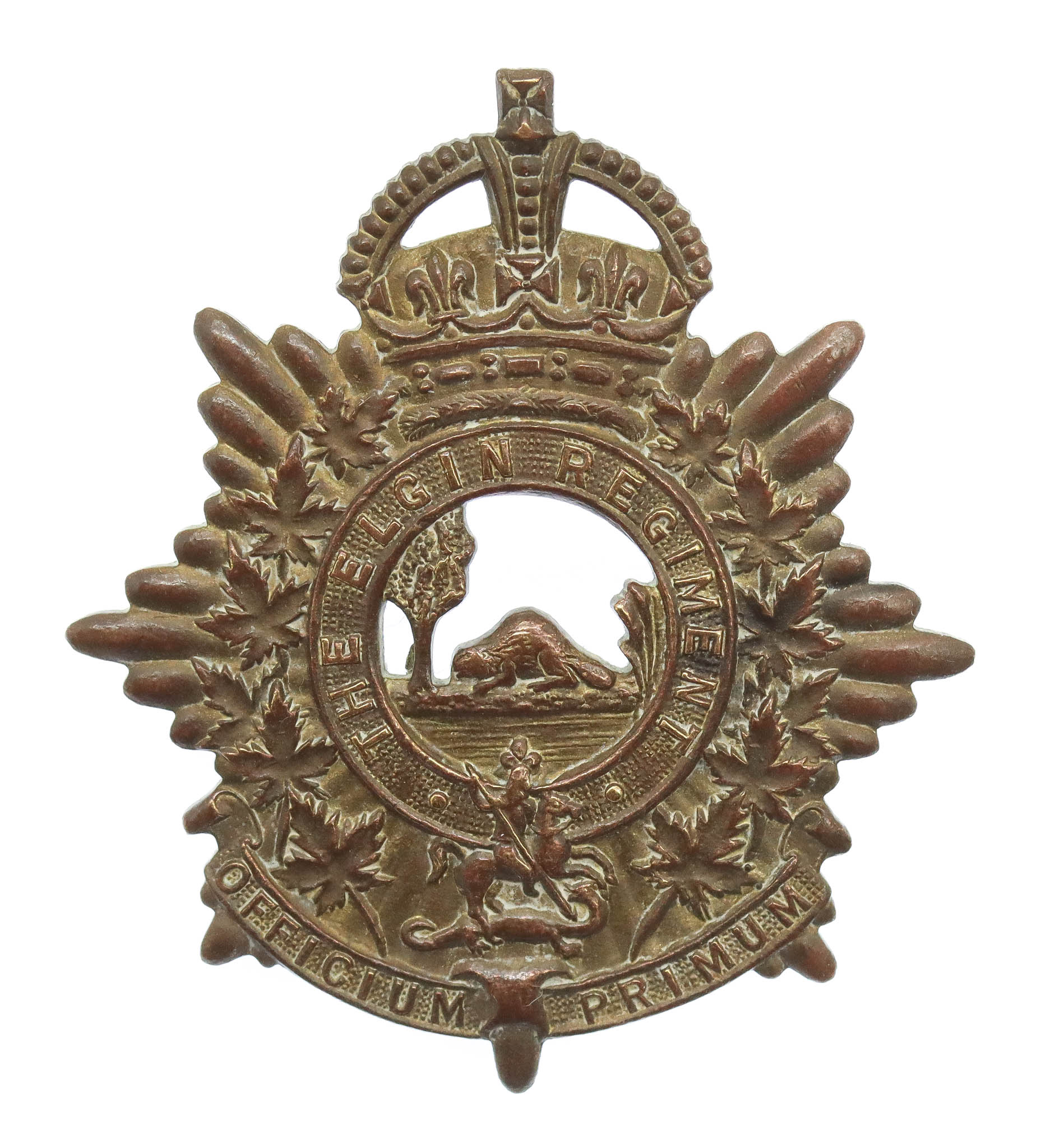 Canadian The Elgin Regiment Cap Badge - King's Crown