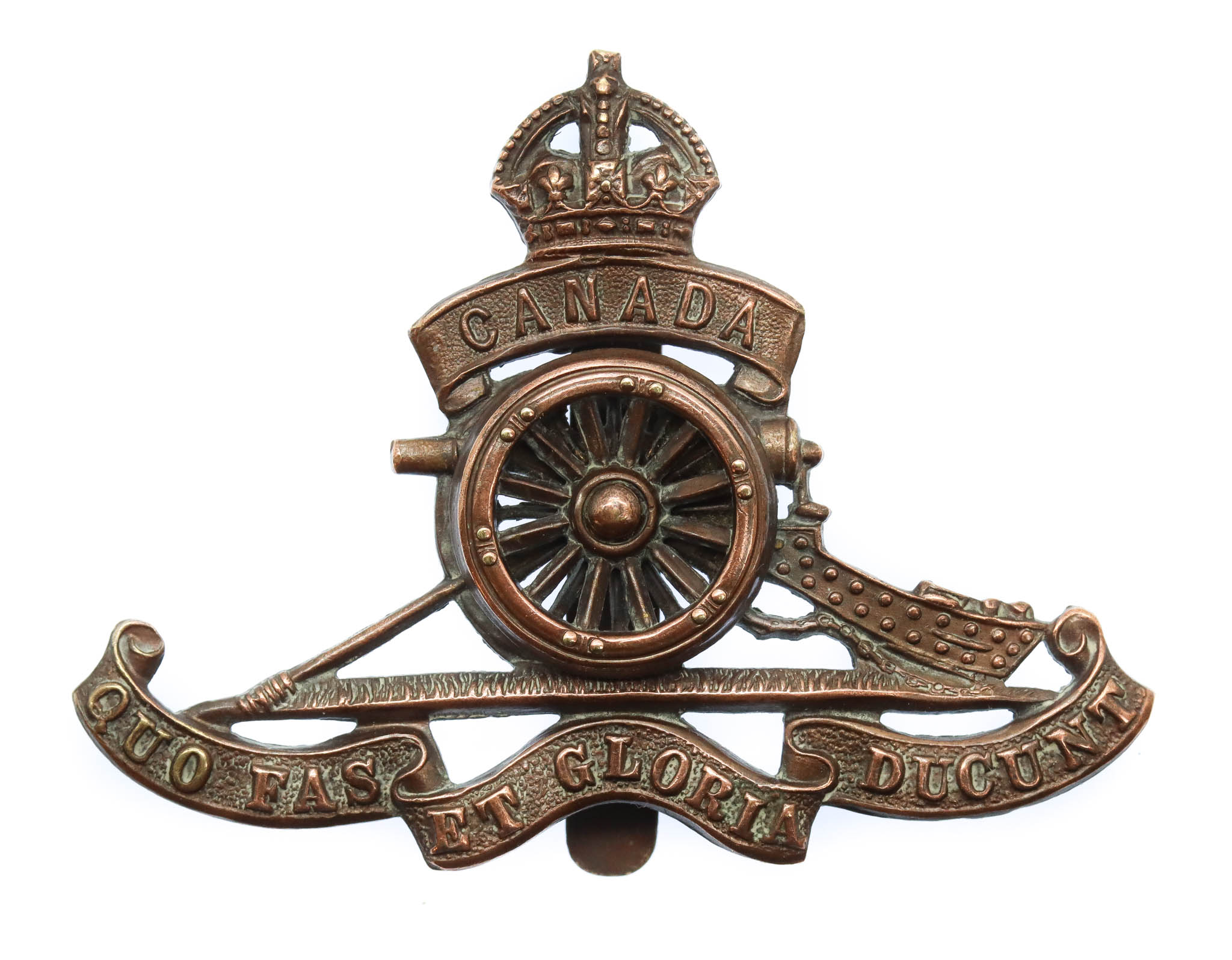 WWI Canadian Field Artillery Cap Badge (Revolving Wheel)