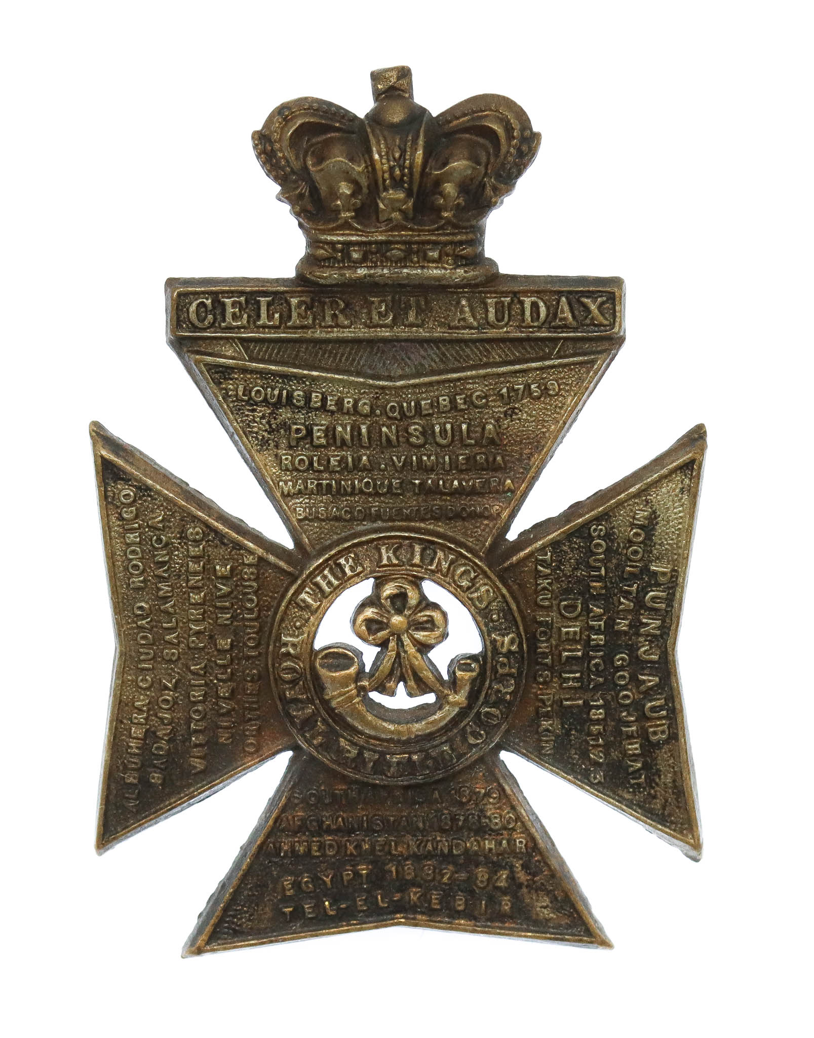 Victorian King's Royal Rifle Corps (K.R.R.C.) Field Service Cap Badge