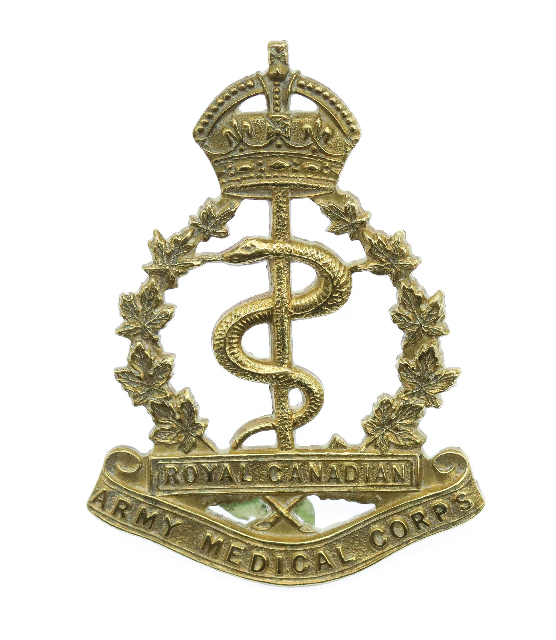 Royal Canadian Army Medical Corps Cap Badge - King's Crown