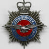 Air Force Department Fire Service Enamelled Cap Badge - Queen's Crown