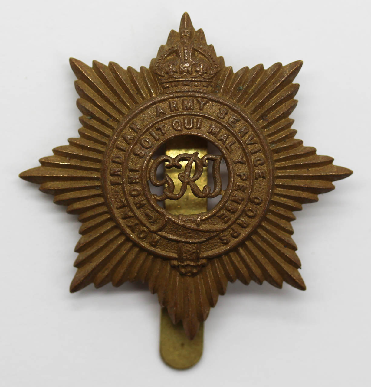 Royal Indian Army Service Corps Cap Badge - King's Crown