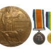 WW1 British War Medal, Victory Medal & Memorial Plaque - Pte. J.E. Walton, 2nd Bn. West Yorkshire Regiment - K.I.A.