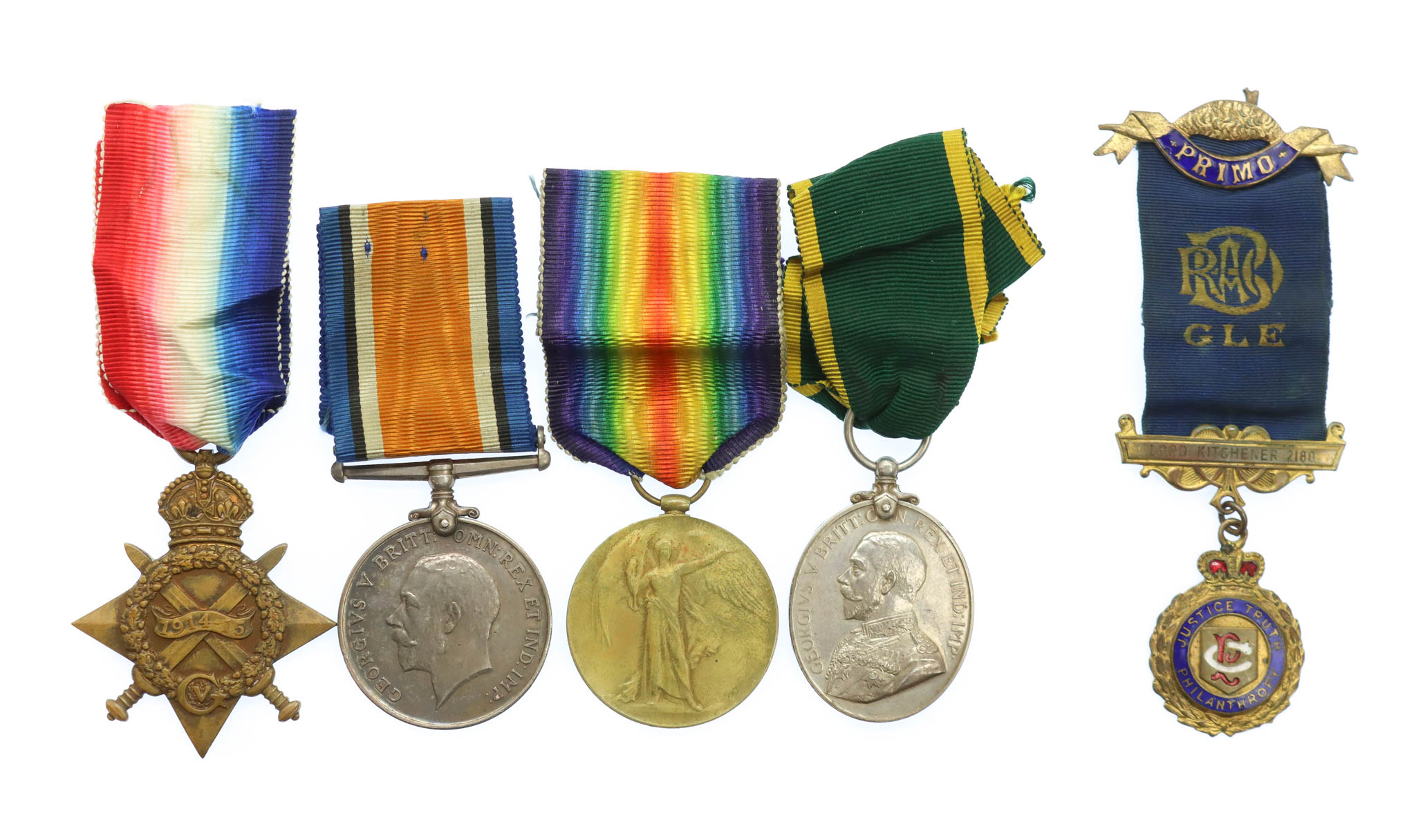 WW1 1914-15 Star Trio, Territorial Force Efficiency Medal and RAOB Medal Group - W.O.II. F. Tofield, 5th Bn. King's Own Yorkshire Light Infantry