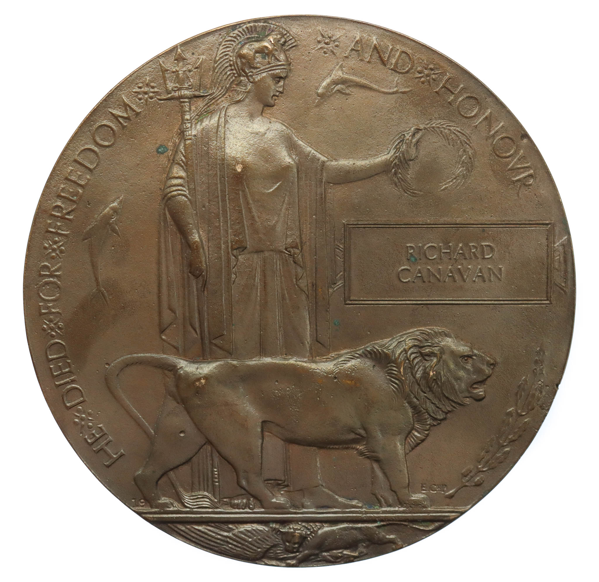 WW1 Memorial Plaque (Death Penny) - Richard Canavan