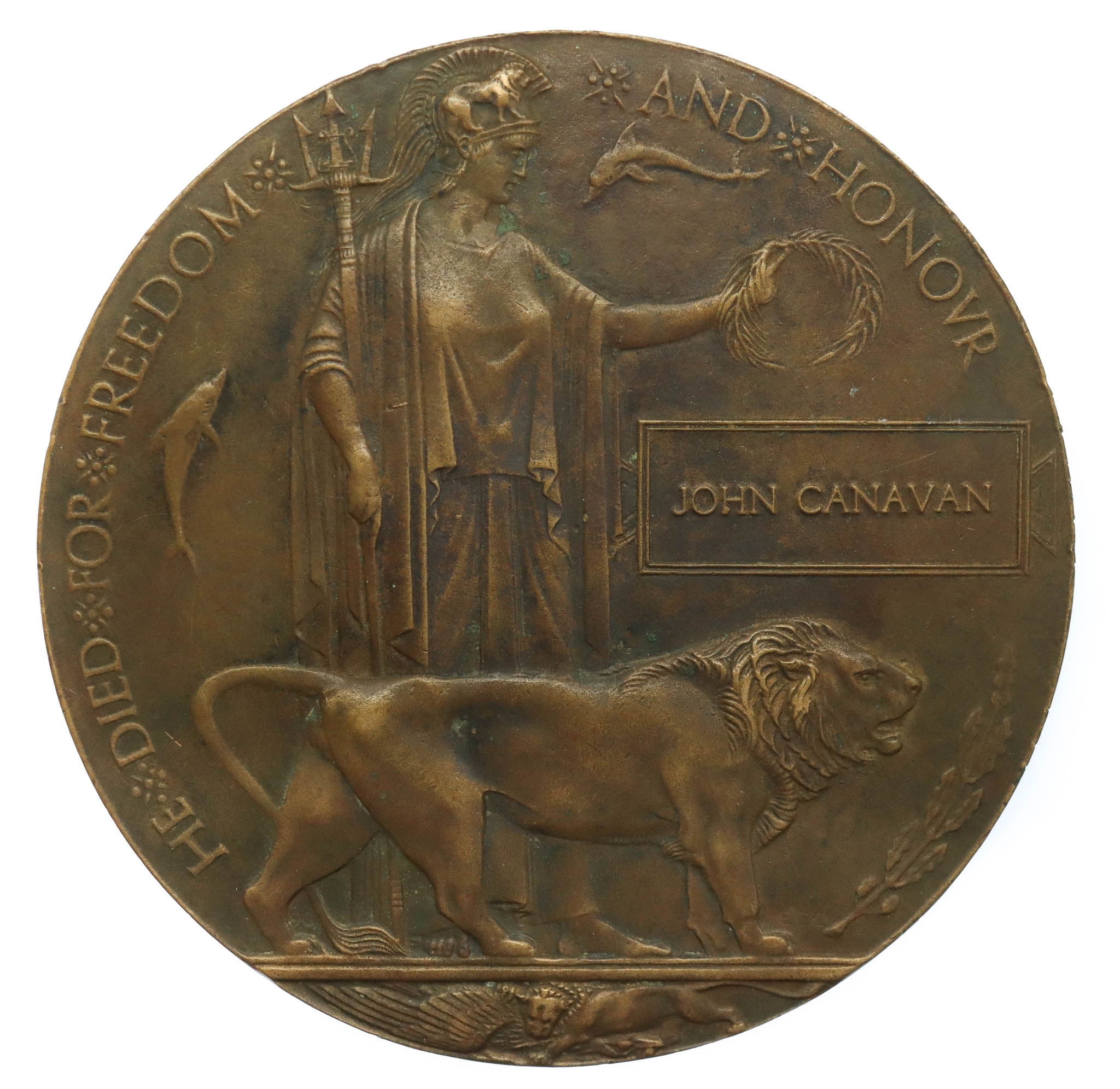 WW1 Memorial Plaque (Death Penny) - John Canavan