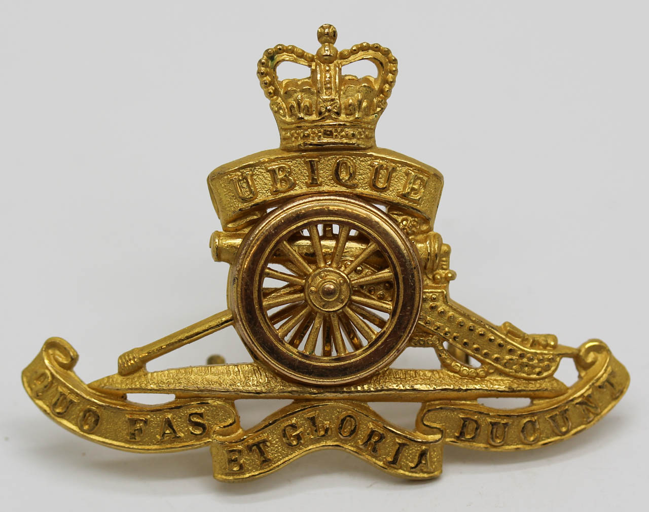Royal Artillery Officer's Dress Cap Badge - Queen's Crown