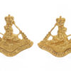 Pair of Rhodesia British South Africa Police Officer's Mess Dress Collar Badges - Queen's Crown