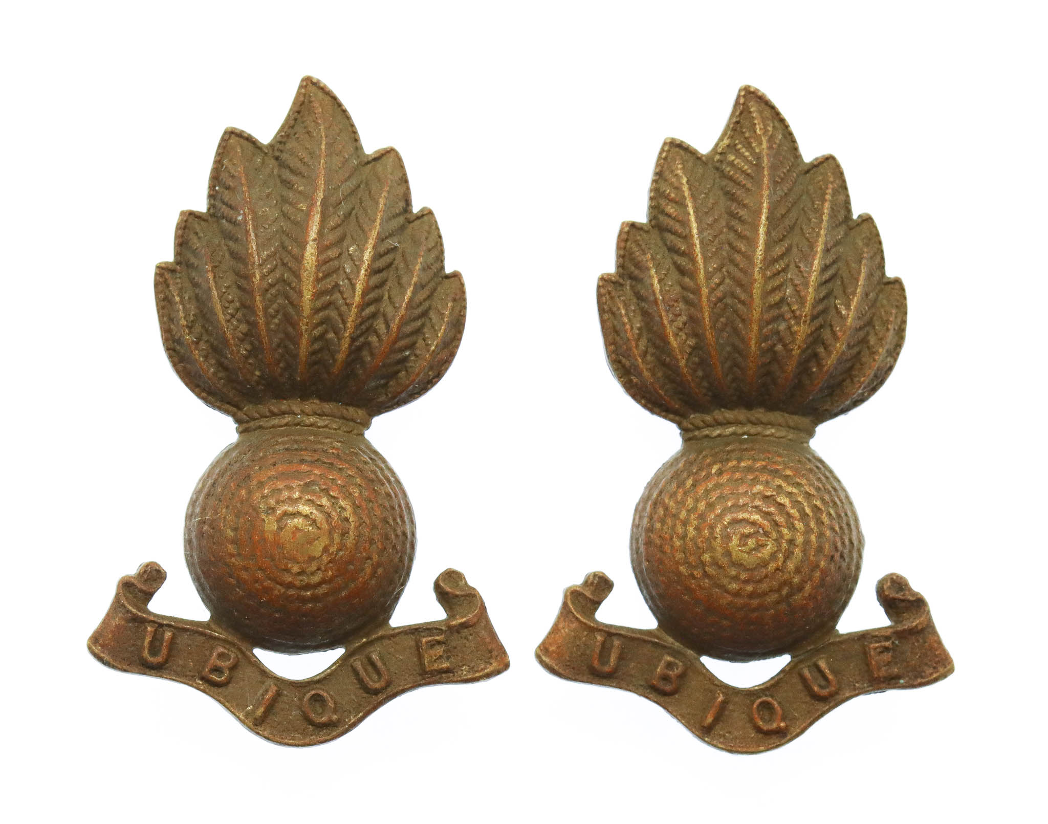 Pair of Royal Artillery Collar Badges