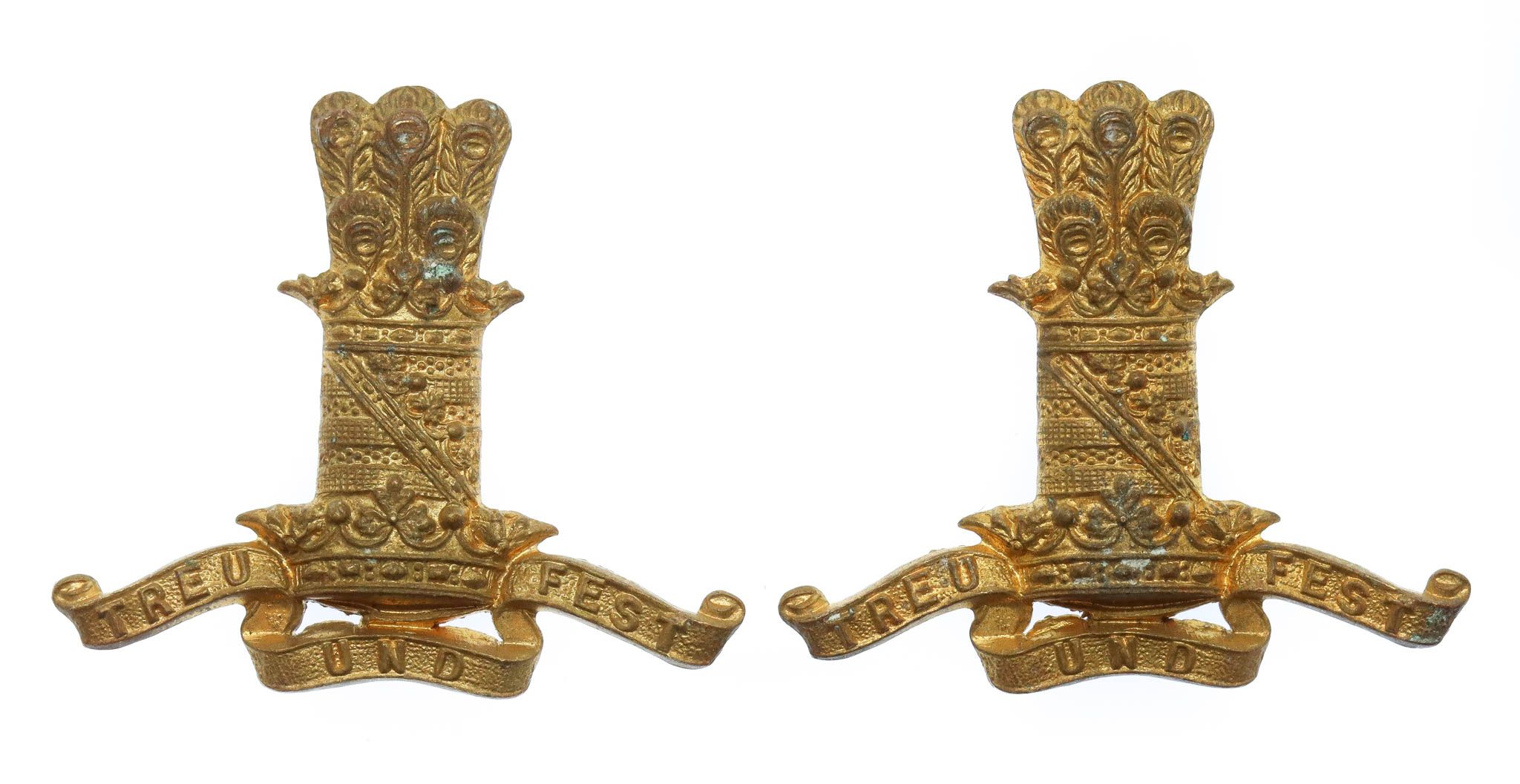 Pair of 11th Hussars Collar Badges