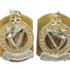 Pair of Queen's Royal Irish Hussars Anodised (Staybrite) Collar Badges