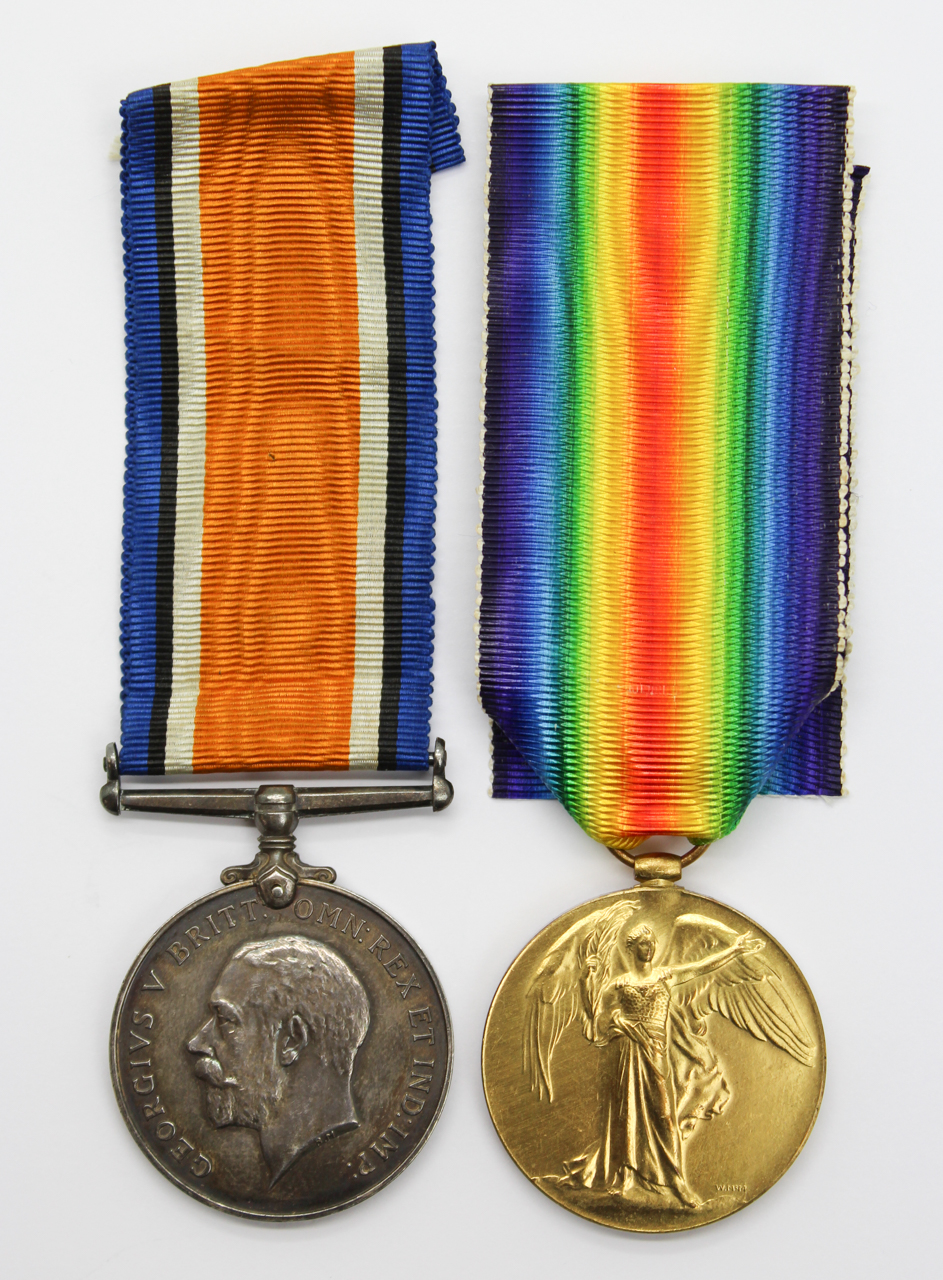 WW1 British War & Victory Medal Pair - Pte. W.J.S. Burrows, Army Service Corps