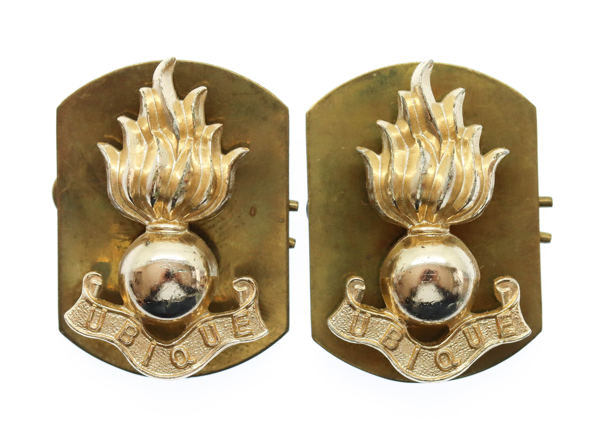 Pair of Royal Engineers Anodised (Staybrite) Collar Badges