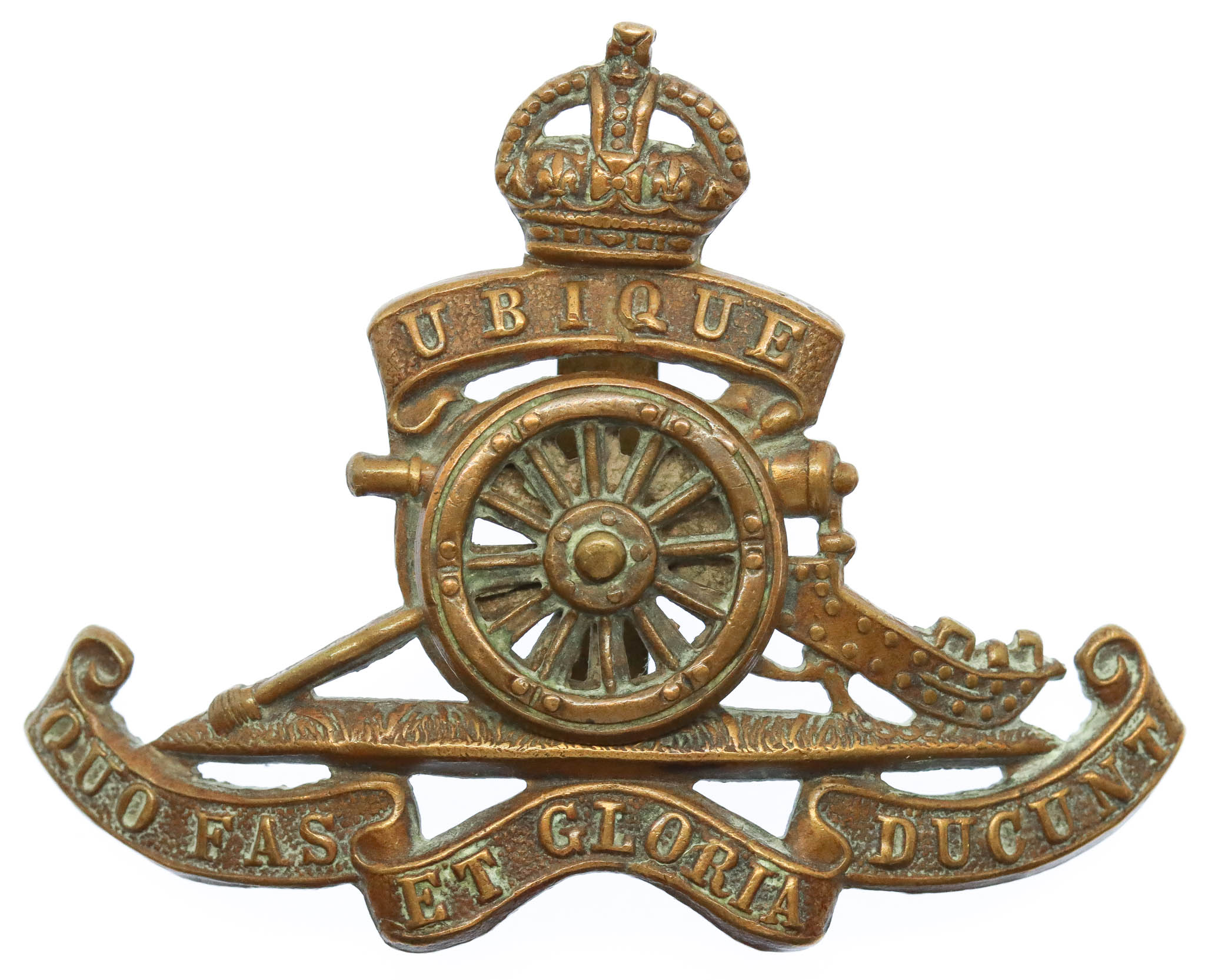 Royal Artillery (Revolving Wheel) Cap Badge - King's Crown