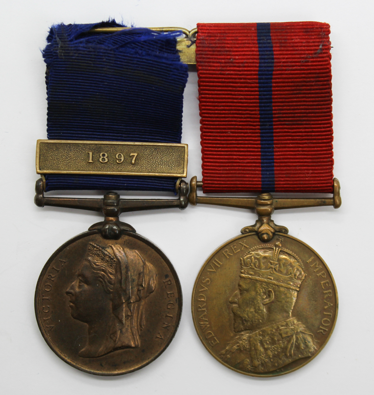 1887 Police Jubilee Medal (Clasp - 1897) and 1902 Police Coronation Medal - Insp. G. Patten, C Division (St. James), Metropolitan Police