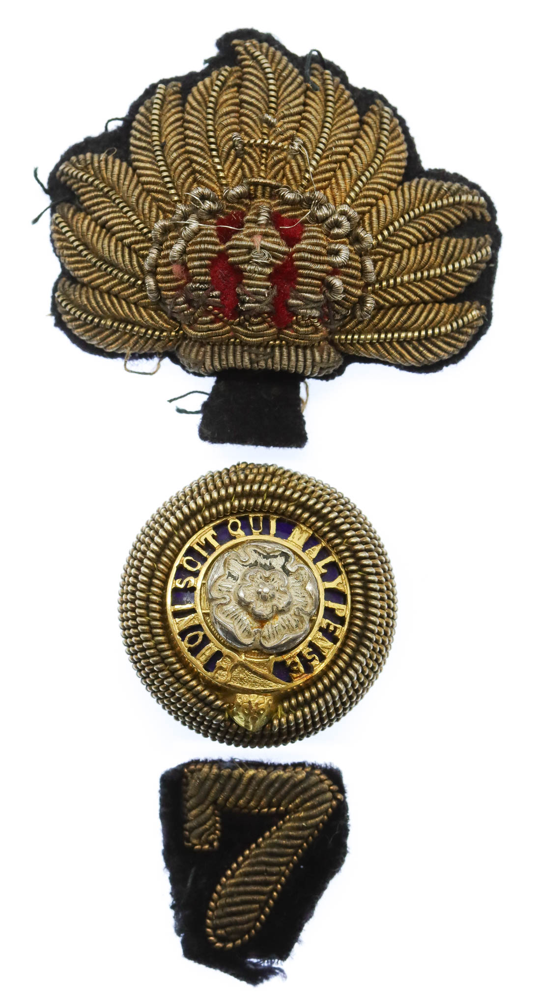 Victorian 7th (Royal Fusiliers) Regiment of Foot Officer's Forage Cap Badge )c.1874-81)