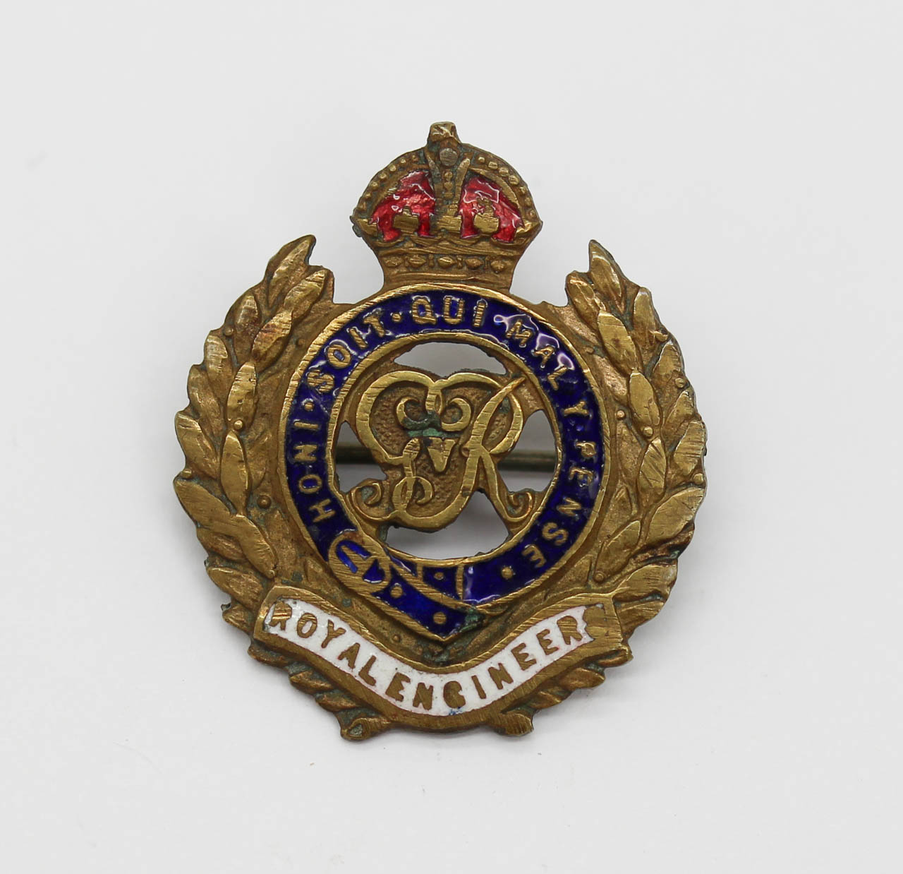 George V Royal Engineers Enamelled Sweetheart Brooch