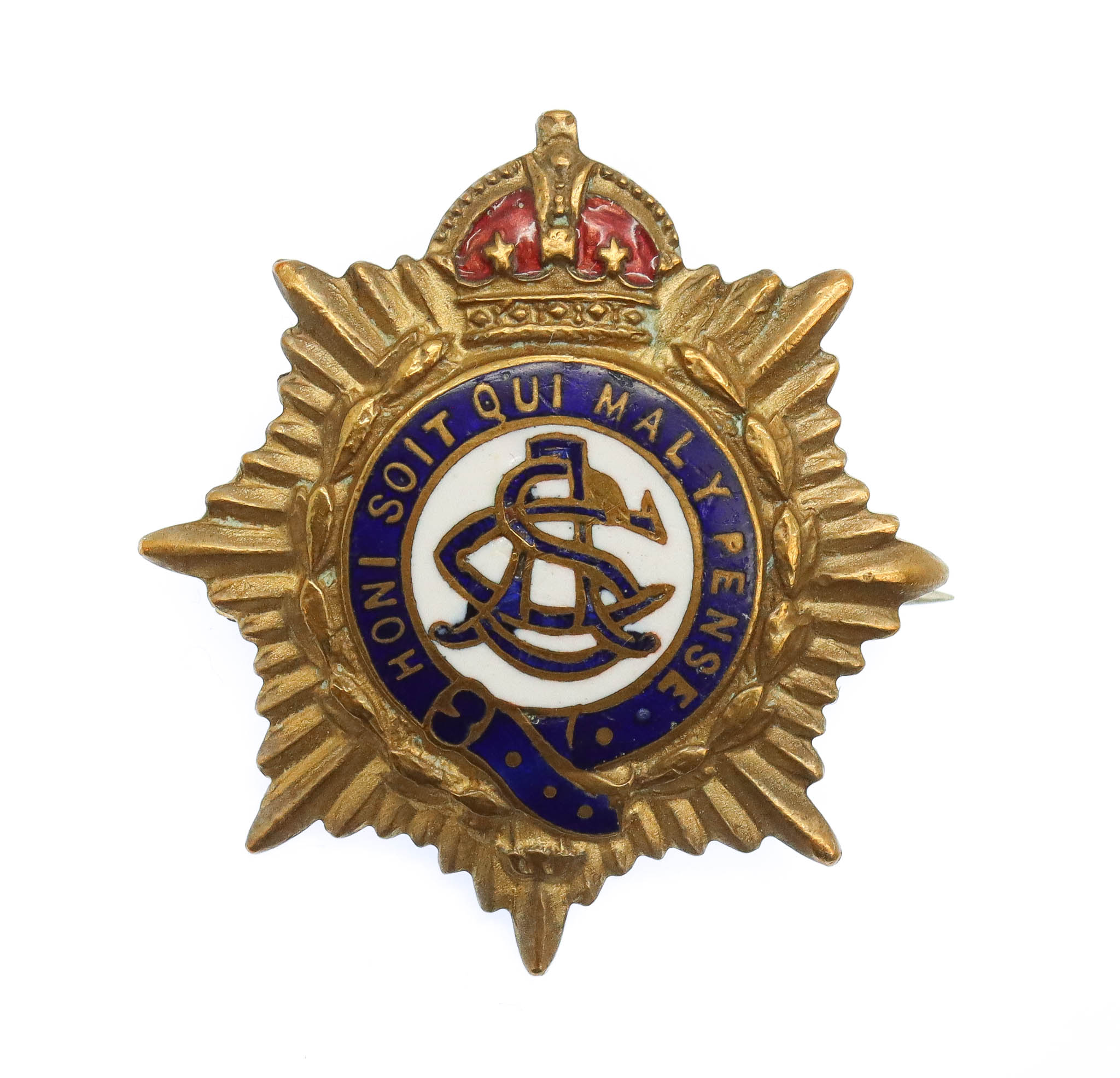 WWI Army Service Corps (A.S.C.) Brass & Enamel Sweetheart Brooch