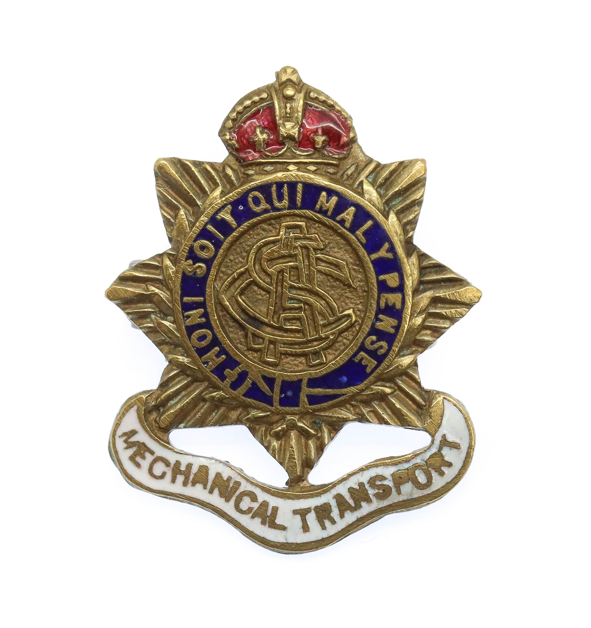 WW1 Army Service Corps (A.S.C.) Mechanical Transport Brass & Enamel Sweetheart Brooch