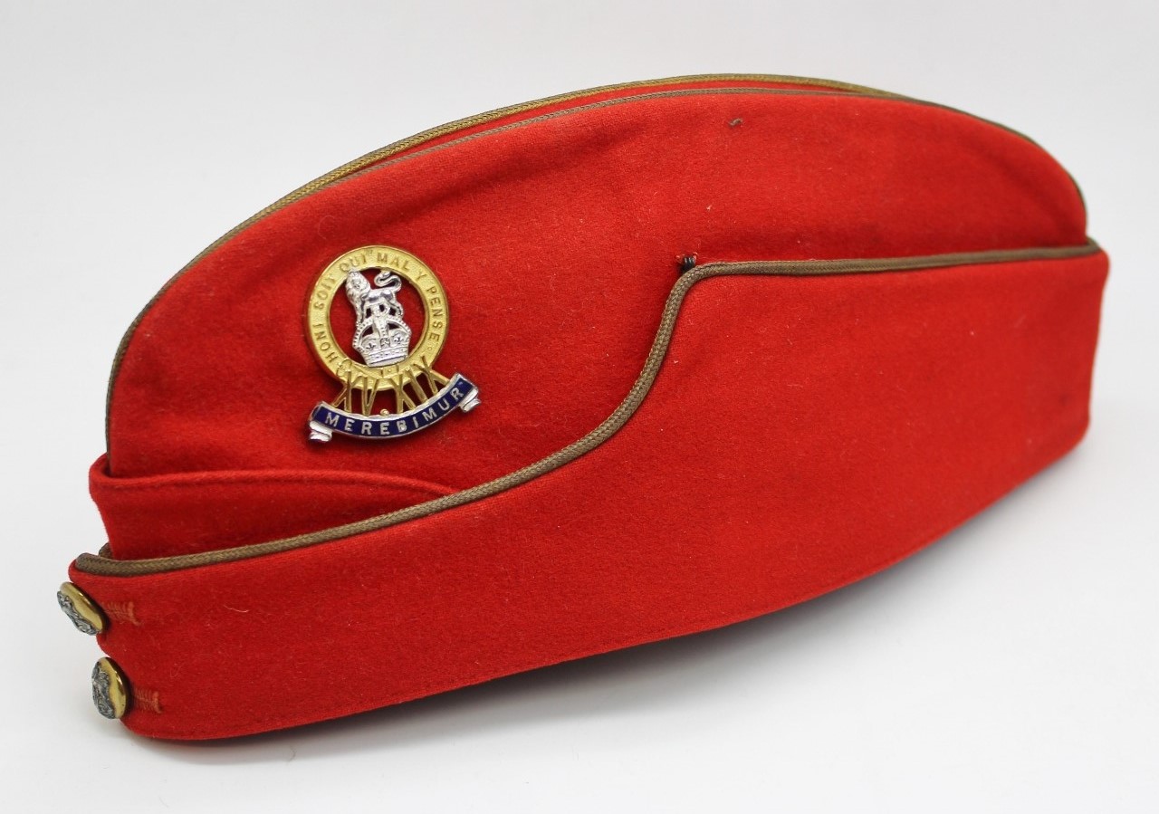 15th / 19th Hussars Officers Side Cap with Kings Crown Badge