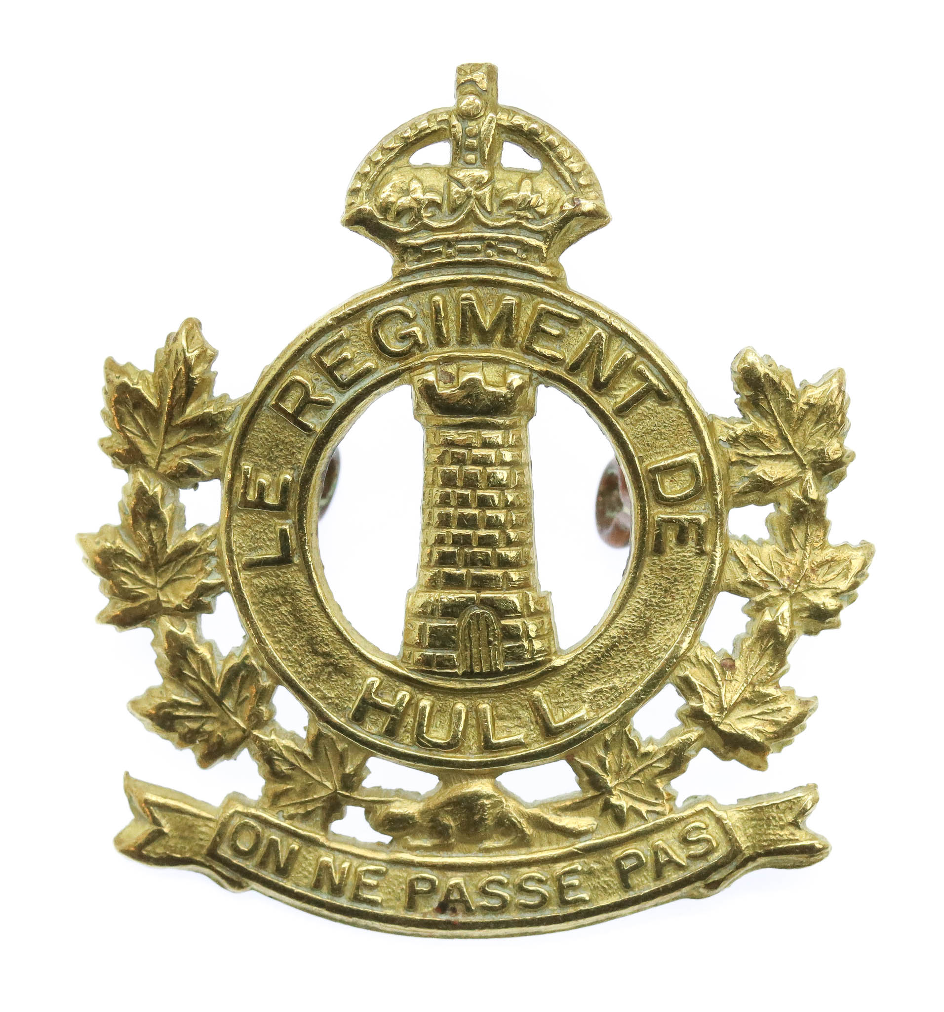 Canadian Le Regiment de Hull Cap Badge - King's Crown