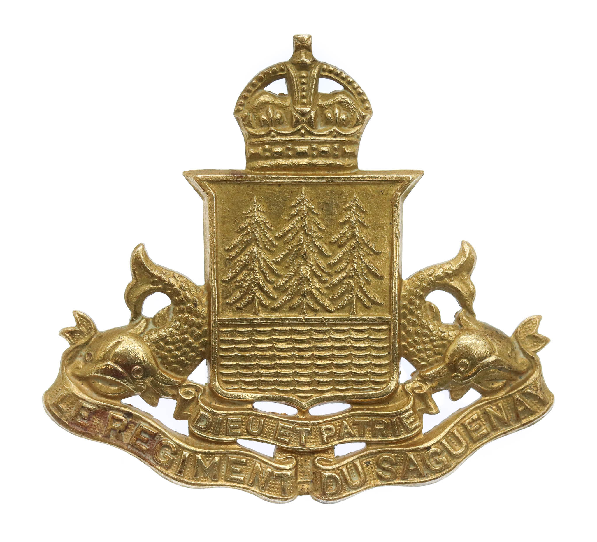 Canadian Le Regiment du Saguenay Cap Badge - King's Crown
