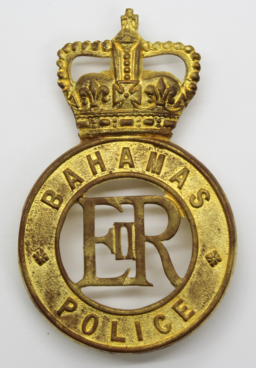 Bahamas Police Helmet Plate - Queen's Crown