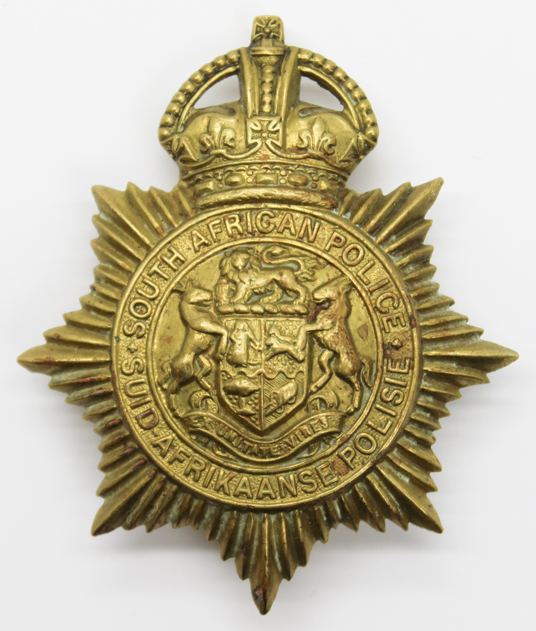 South African Police Helmet Plate - King's Crown