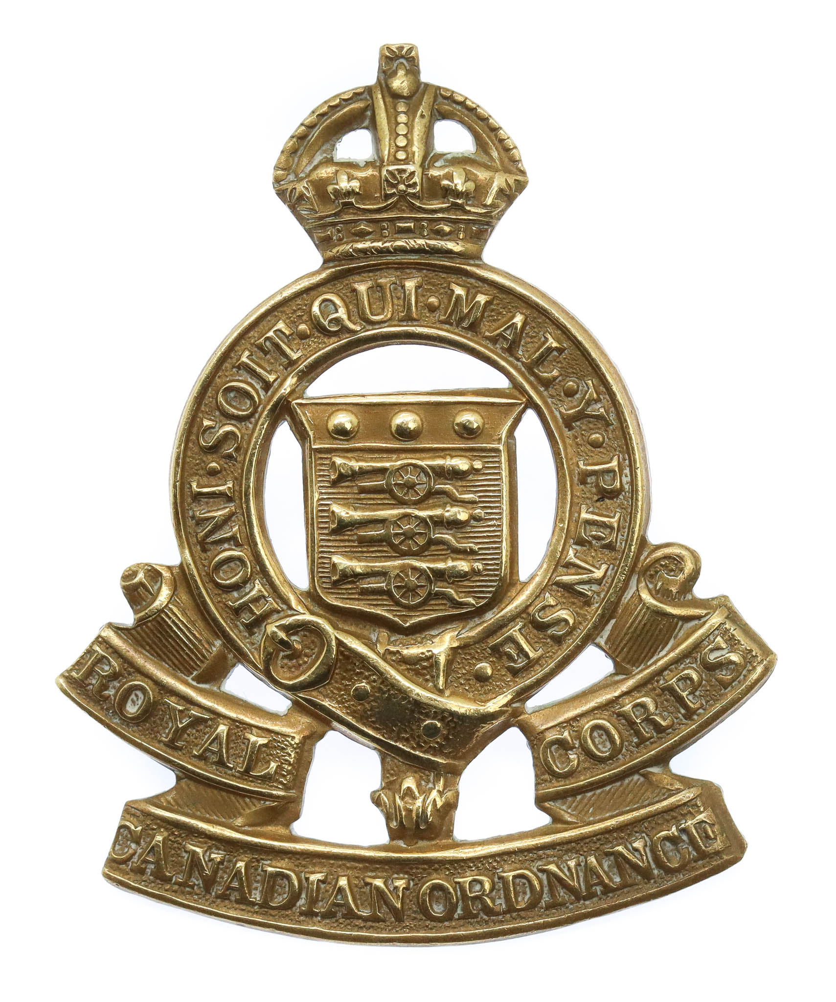 Royal Canadian Ordnance Corps Cap Badge - King's Crown