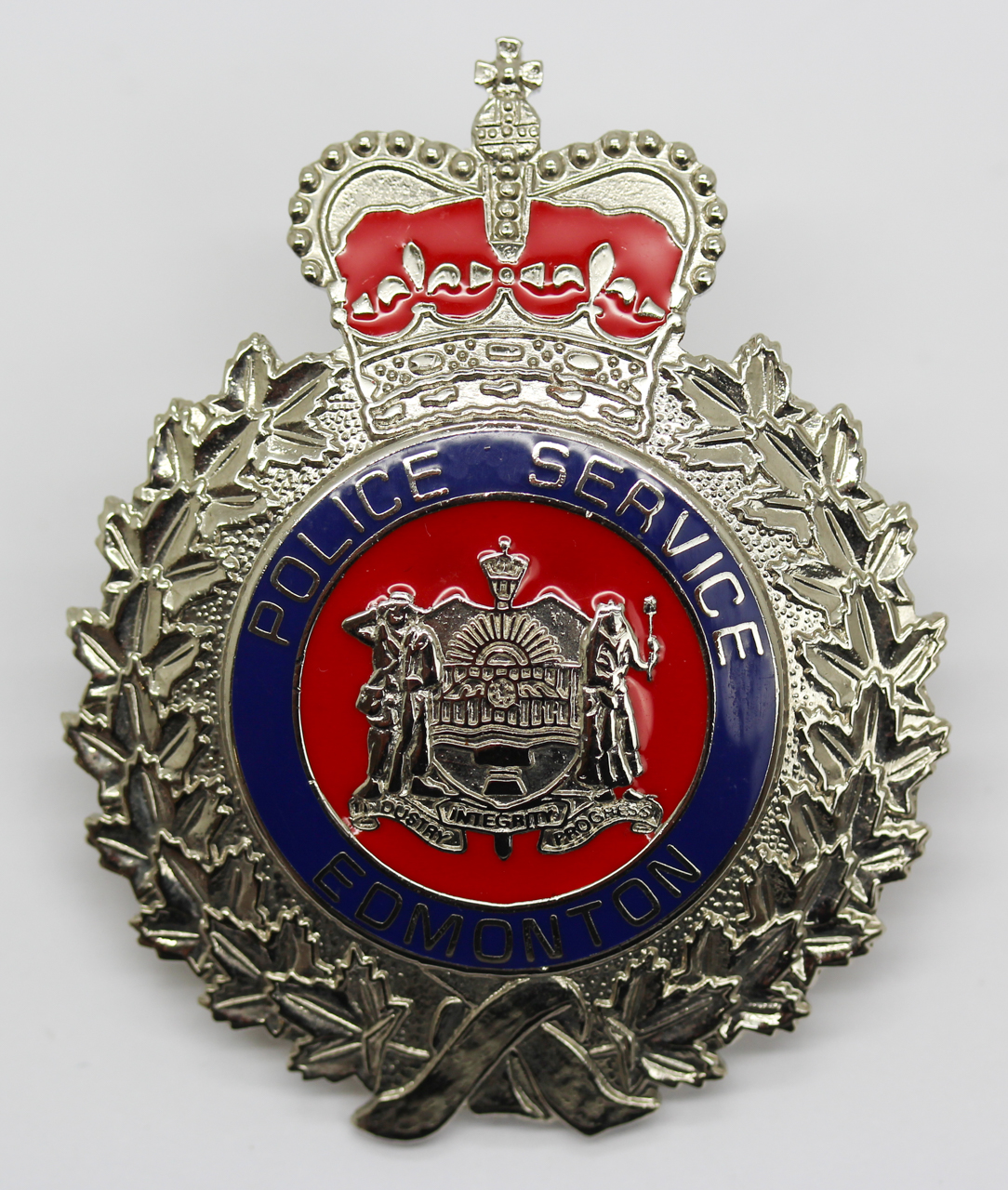 Canadian Edmonton Police Service Enamelled Cap Badge - Queen's Crown