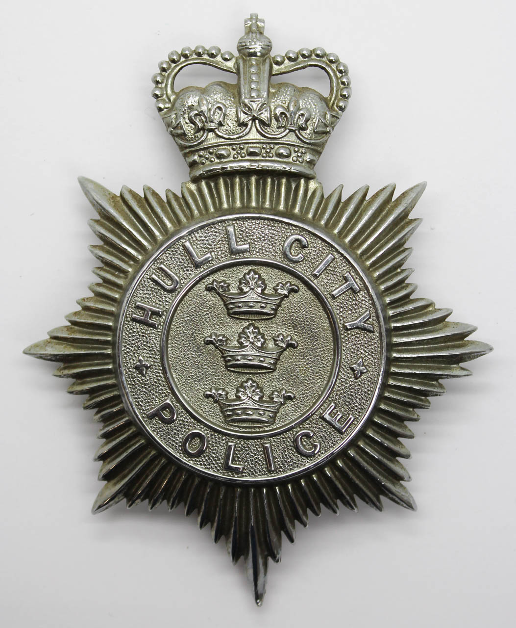 Hull City Police Helmet Plate - Queen's Crown