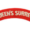 Queen's Royal Surrey Regiment (QUEEN'S SURREYS) Cloth Shoulder Title