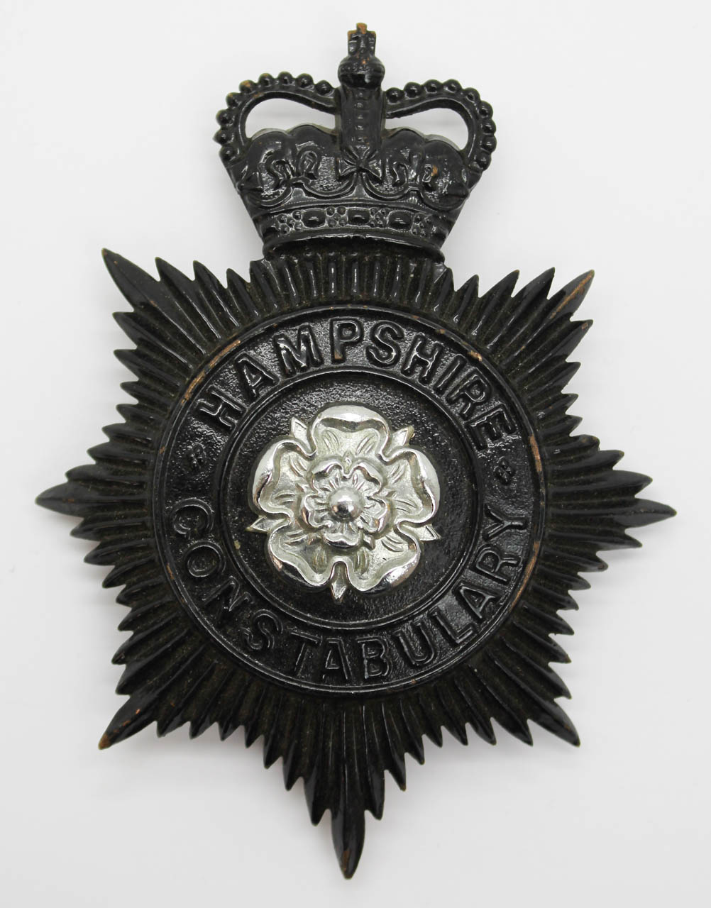 Hampshire Constabulary Night Helmet Plate - Queen's Crown