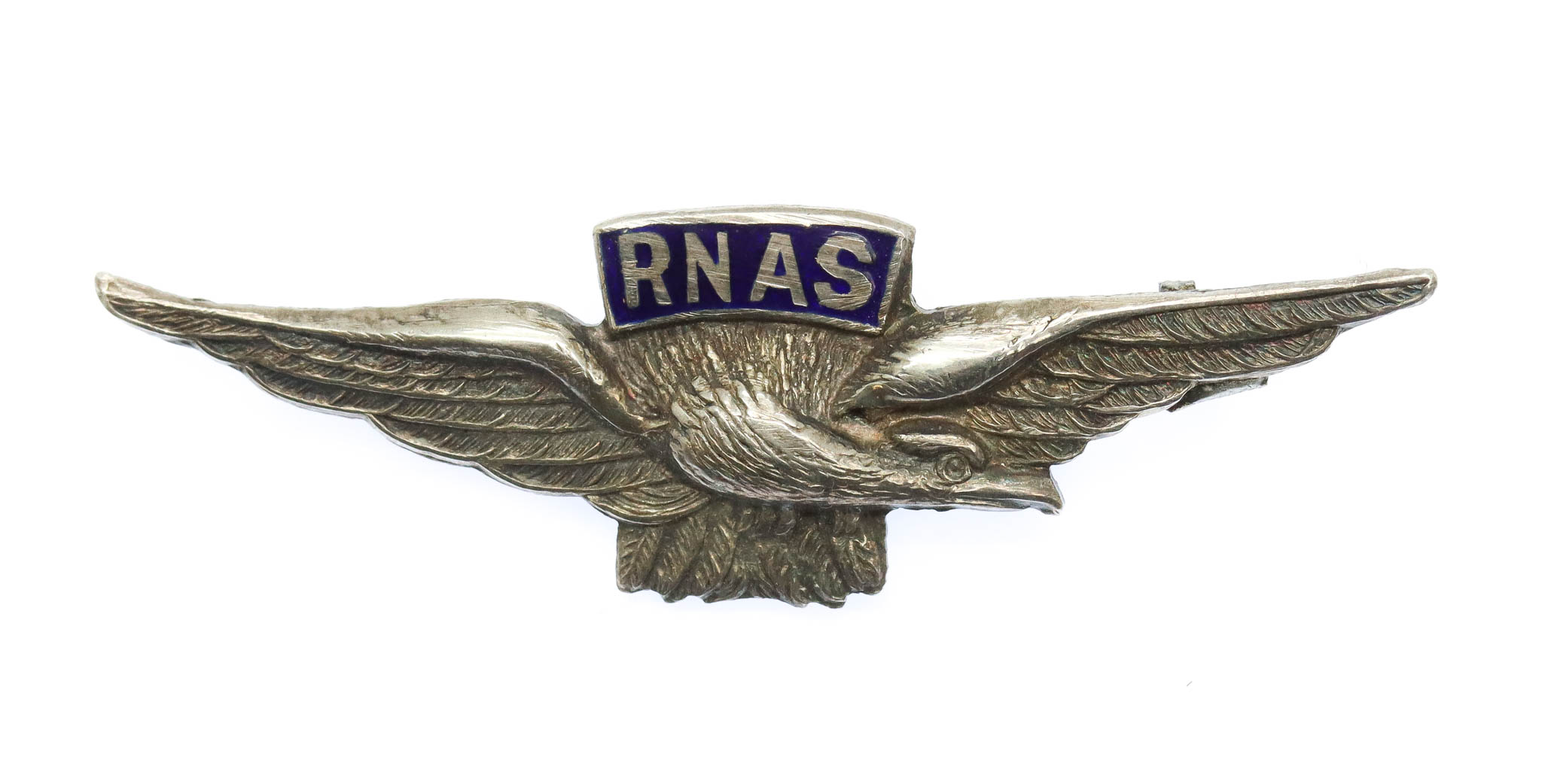 WWI Royal Naval Air Service (R.N.A.S.) Sterling Silver & Enamel Sweetheart Brooch