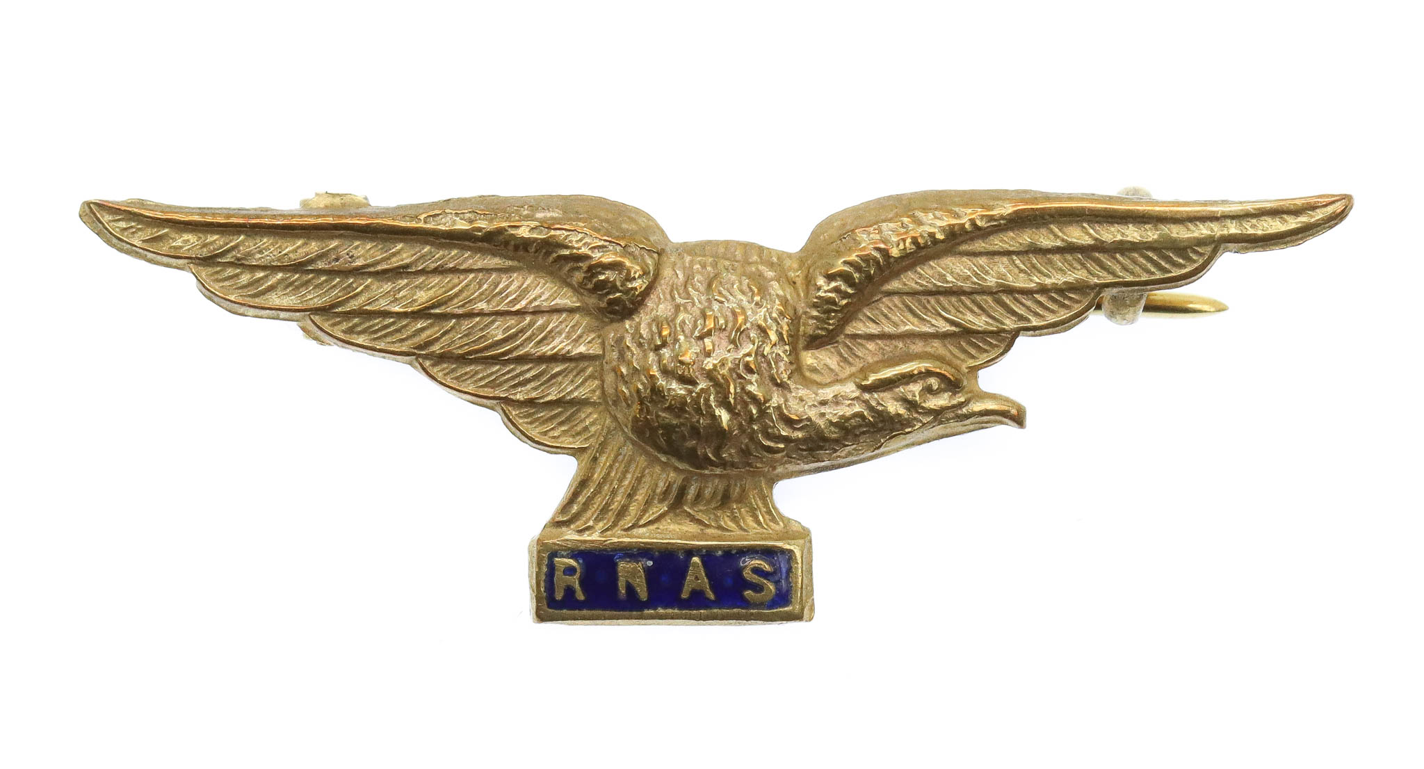 WWI Royal Naval Air Service (R.N.A.S.) Pilot's Wings Brass & Enamel Sweetheart Brooch