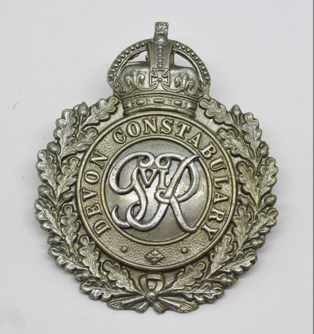 George VI Devon Constabulary Wreath Helmet Plate