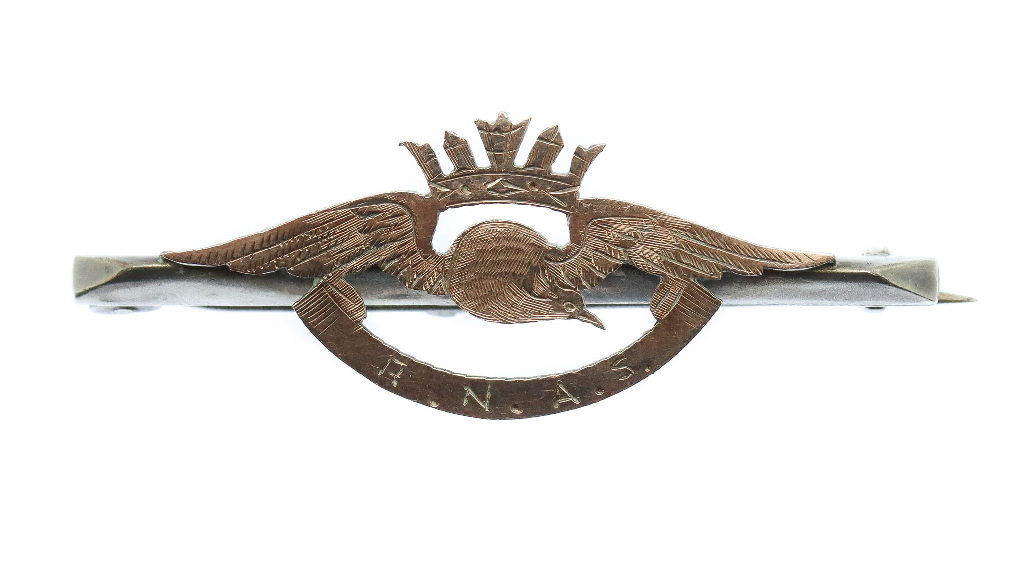 WWI Royal Naval Air Service (R.N.A.S.) 1915 Hallmarked Silver Sweetheart Brooch