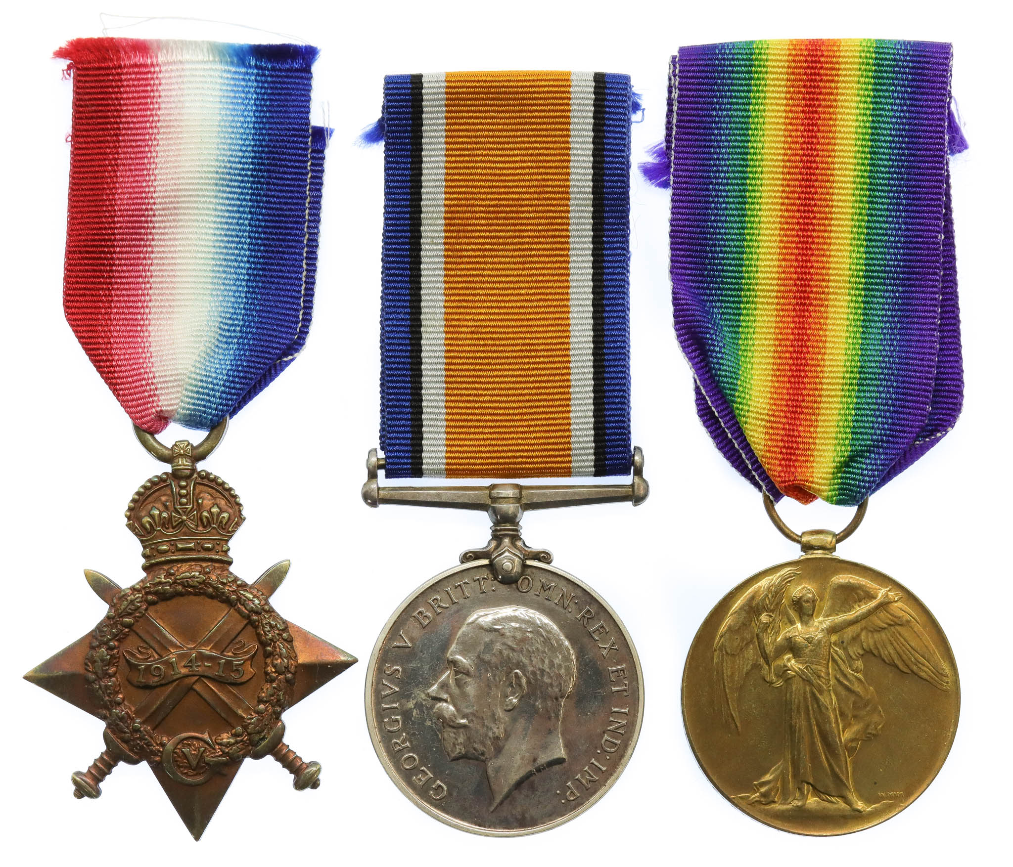 WW1 1914-15 Star Medal Trio - Cpl. W. Privett, 7th Bn. The Queen's (Royal West Surrey) Regiment - K.I.A. 