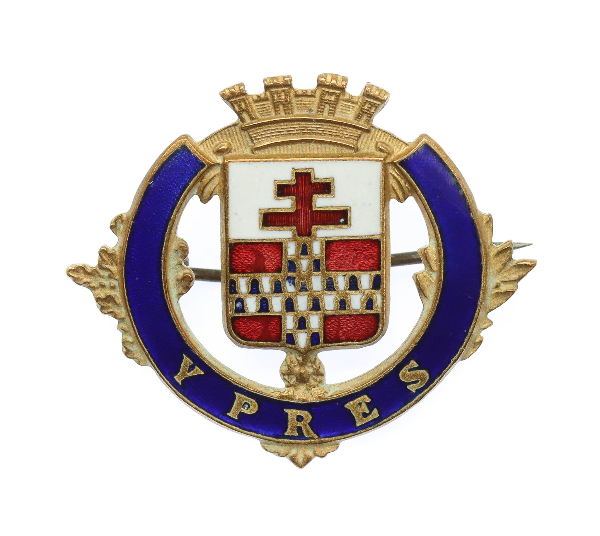 WWI Battle of Ypres Enamelled Sweetheart Brooch
