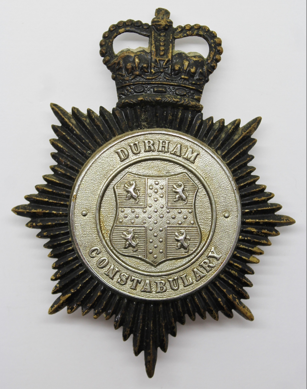 Durham Constabulary Night Helmet Plate - Queen's Crown