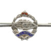 Royal Tank Regiment Silver & Enamel Sweetheart Brooch - King's Crown