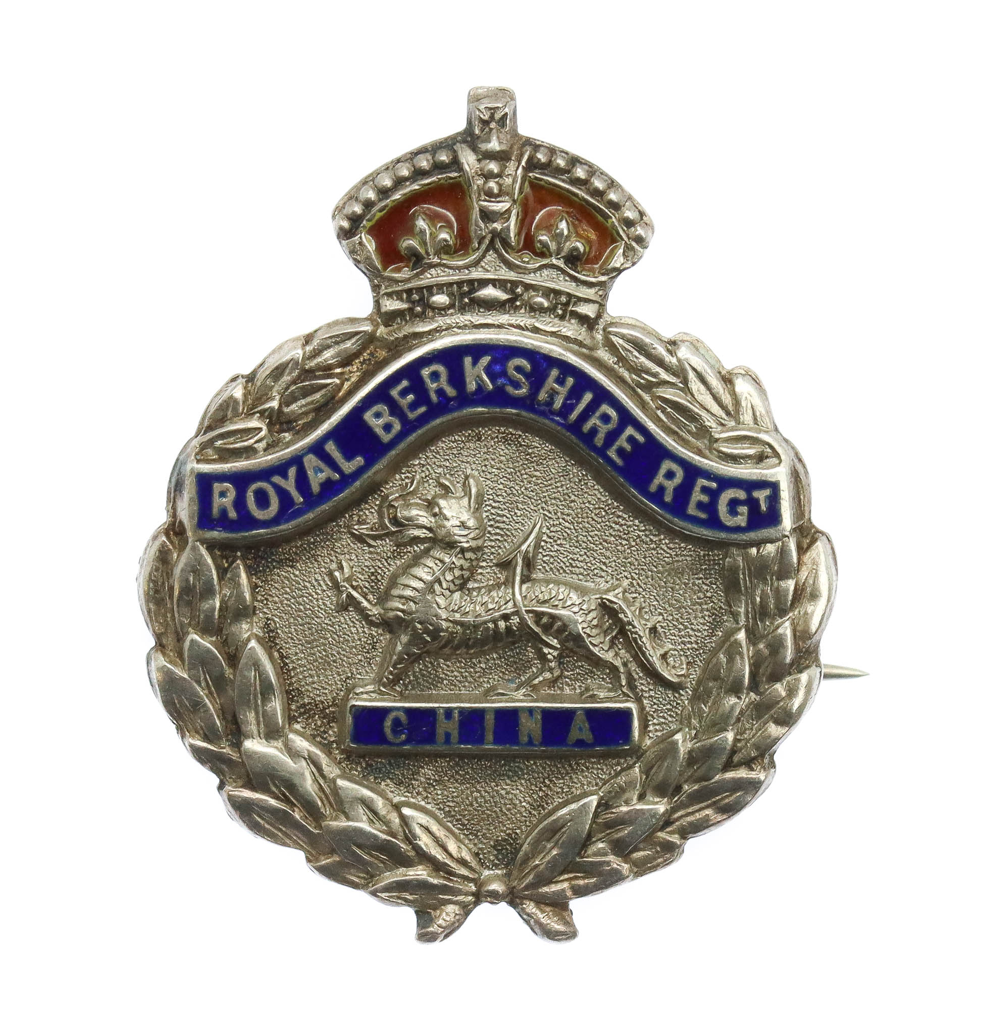 Royal Berkshire Regiment Sterling Silver & Enamel Sweetheart Brooch