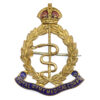 Royal Army Medical Corps (R.A.M.C.) Brass & Enamel Sweetheart Brooch - King's Crown