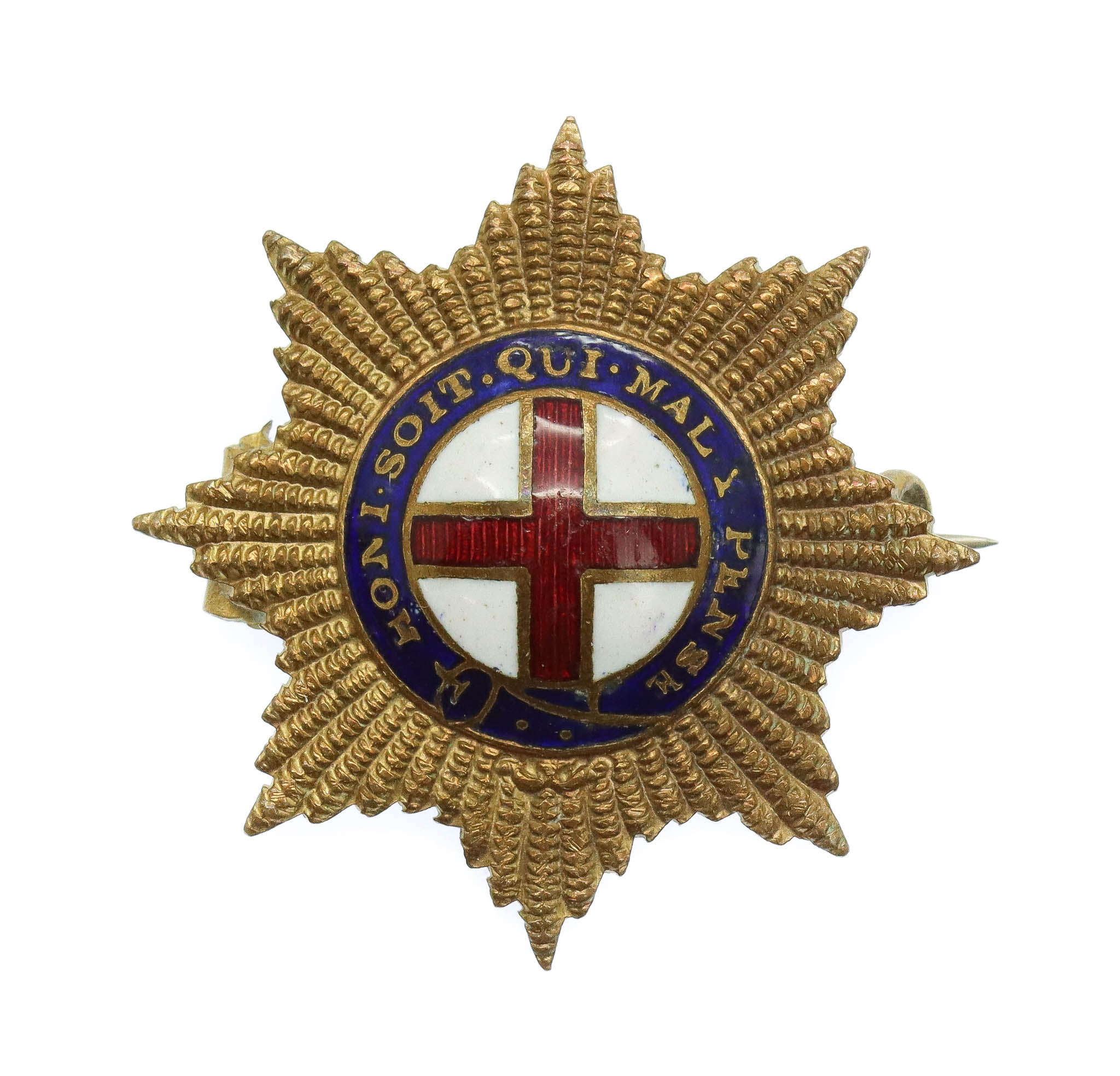 Coldstream Guards Brass & Enamel Sweetheart Brooch