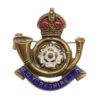 King's Own Yorkshire Light Infantry (K.O.Y.L.I.) Brass & Enamel Sweetheart Brooch - King's Crown