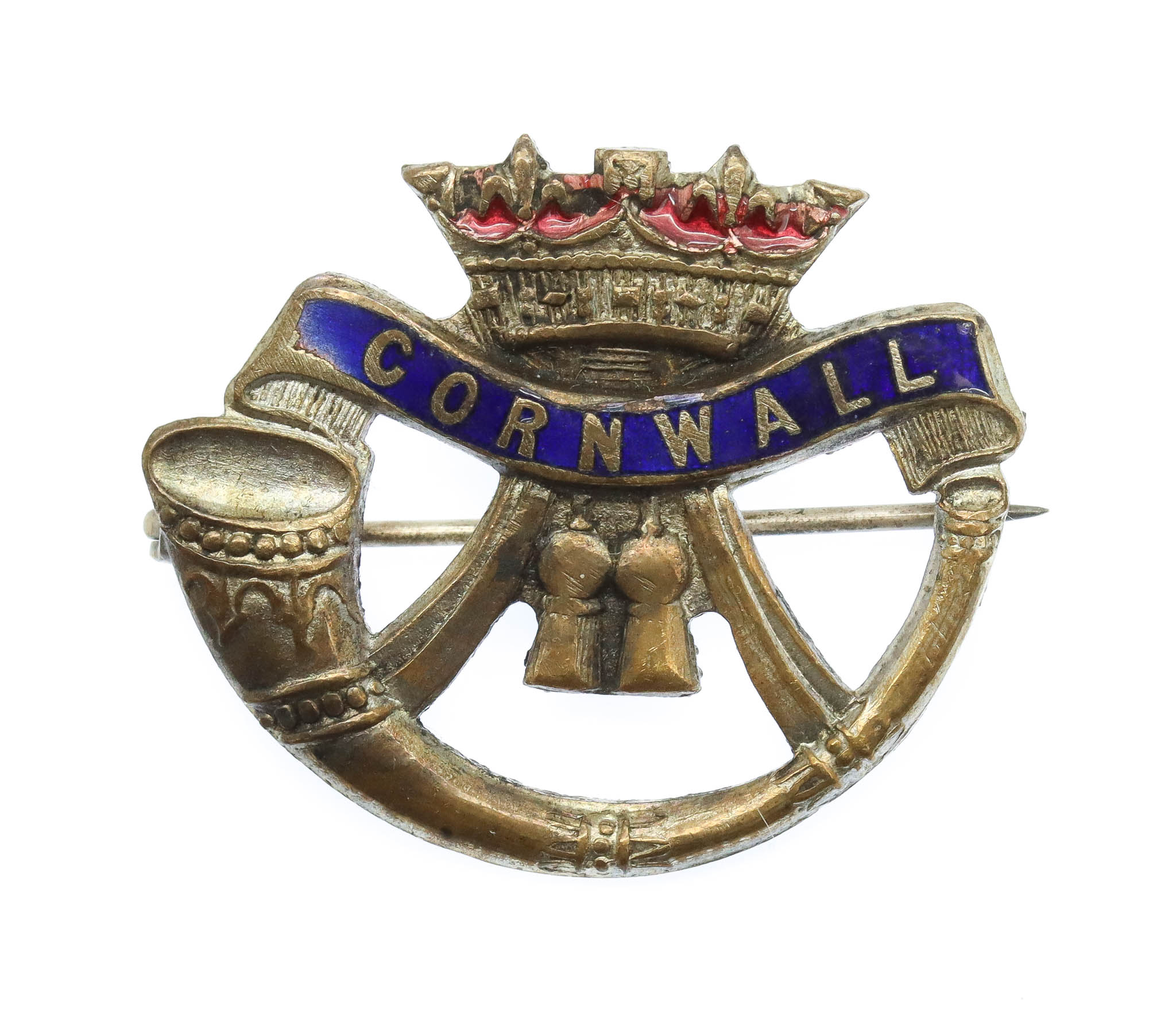 Duke of Cornwall's Light Infantry Enamelled Sweetheart Brooch